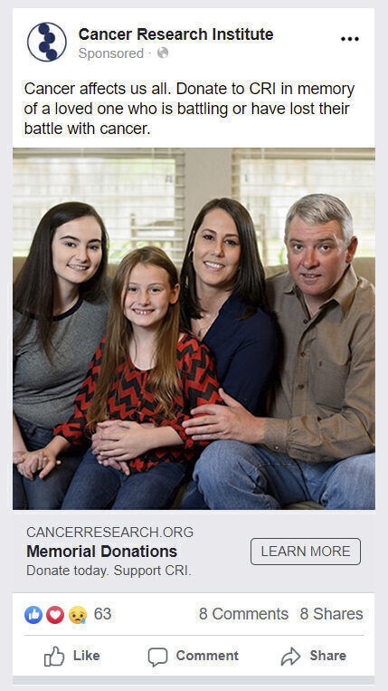 Social media ad from Cancer Research Institute. (Cancer Research Institute)