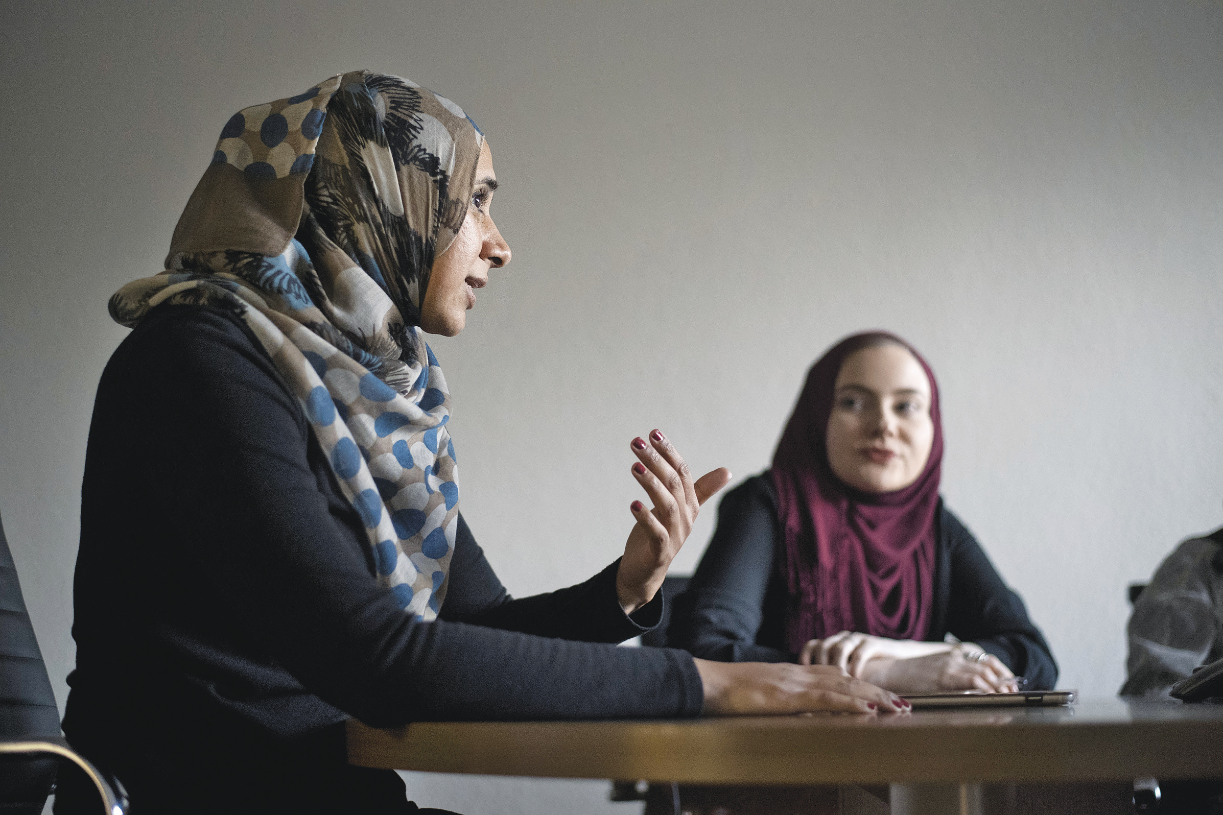 SHARING CREDIT<br> Zahra Billoo (left), of the Council on American-Islamic Relations, says she sees her group’s nonprofit allies as partners, not competitors.