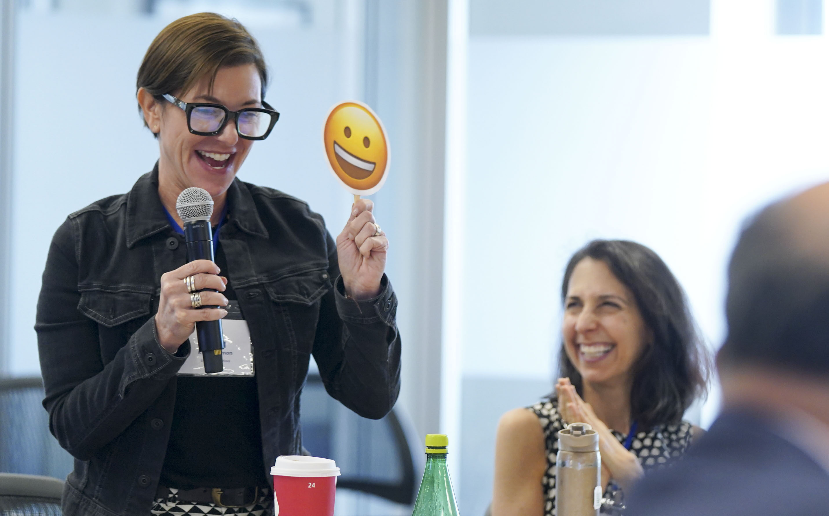 Lisa Kay Solomon of Stanford’s Hasso Plattner Institute of Design endorses a colleague’s comments at the June 2022 meeting of the National Civic Collaboratory.