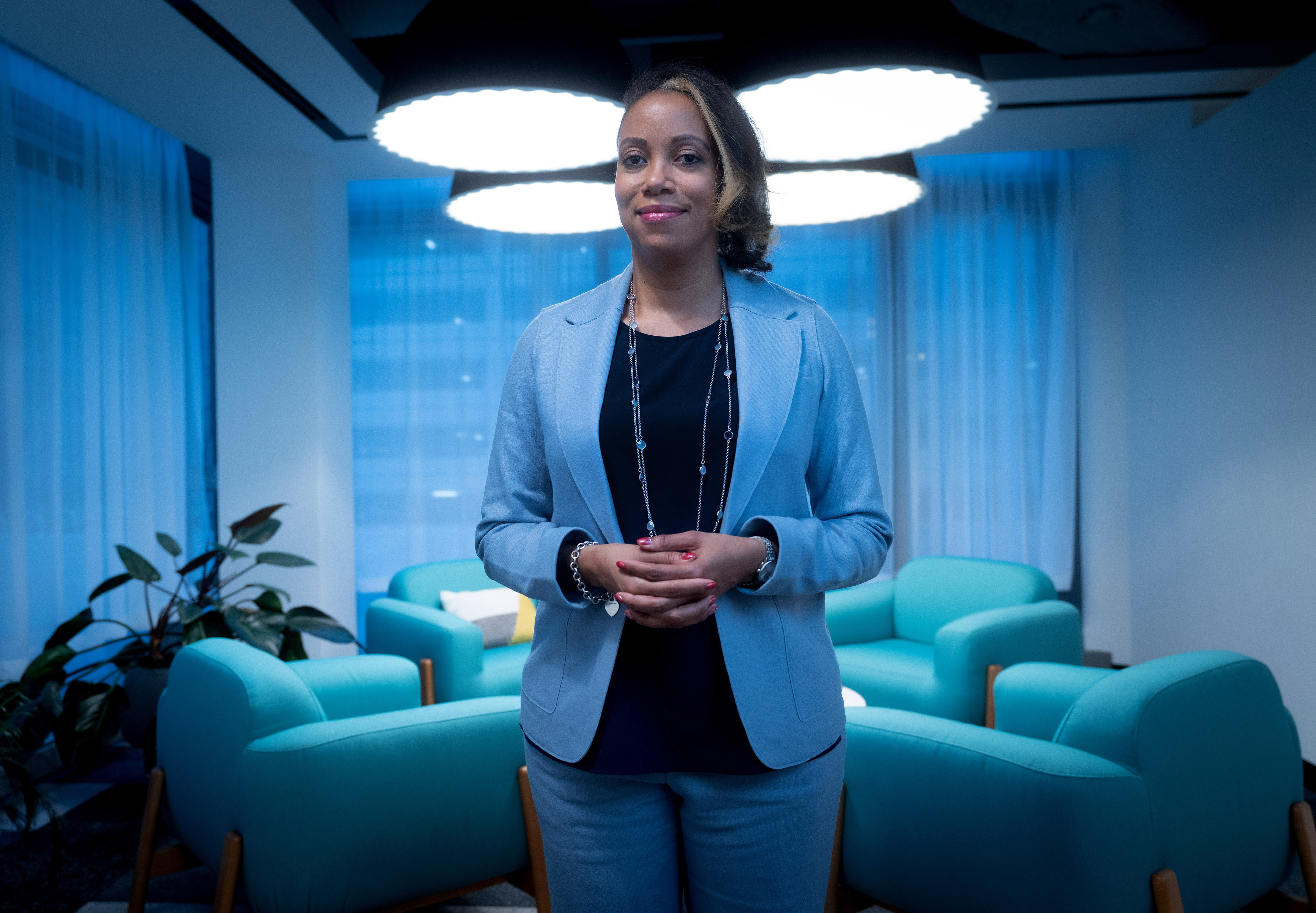 Forefront CEO Monique Brunson Jones at her organization’s offices at the FBRK Impact House in downtown Chicago, January 19, 2022.