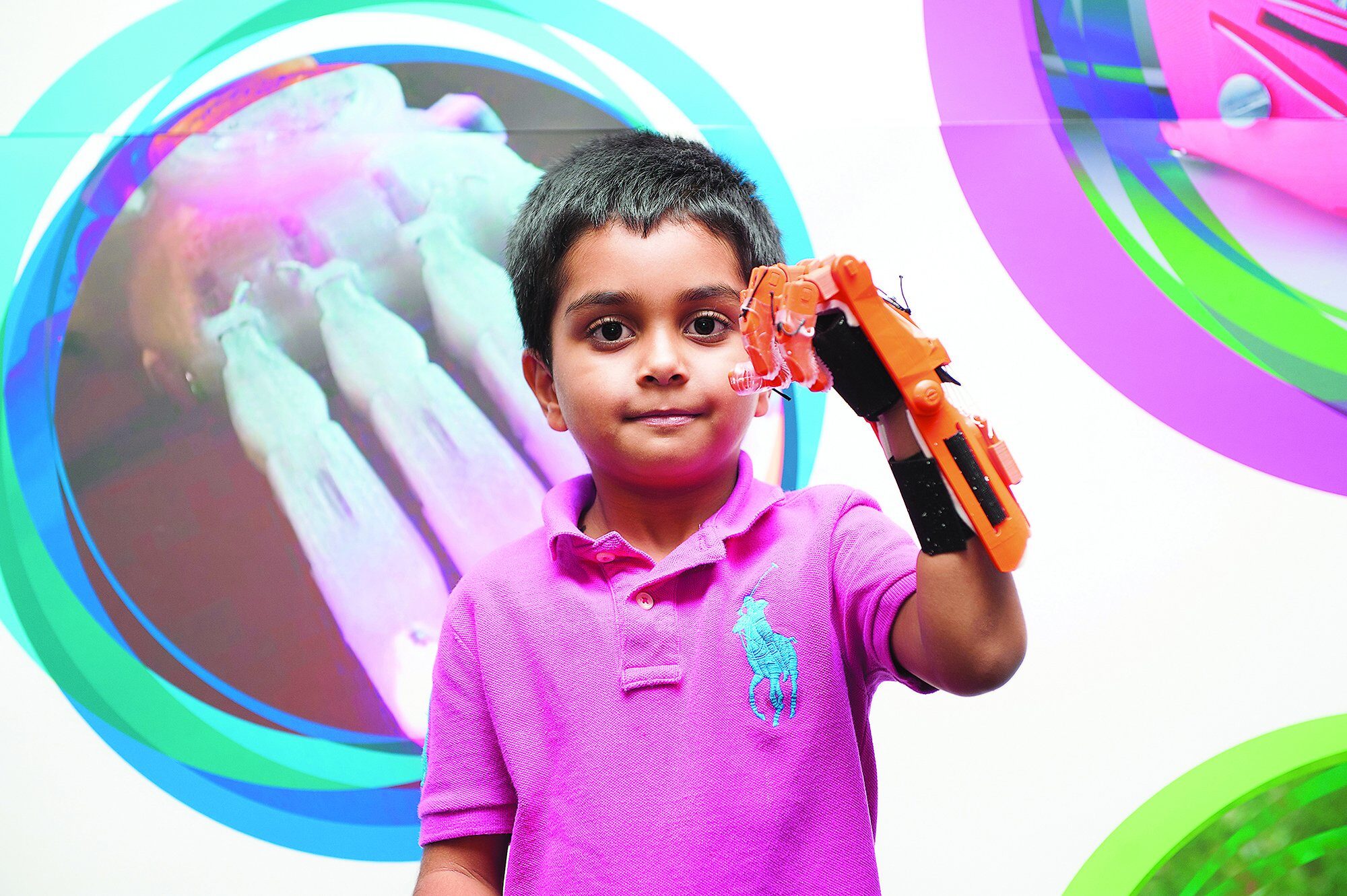 Aryan Jani-Thaker helped assemble his own prosthetic hand during an event run by the volunteer group e-NABLE.