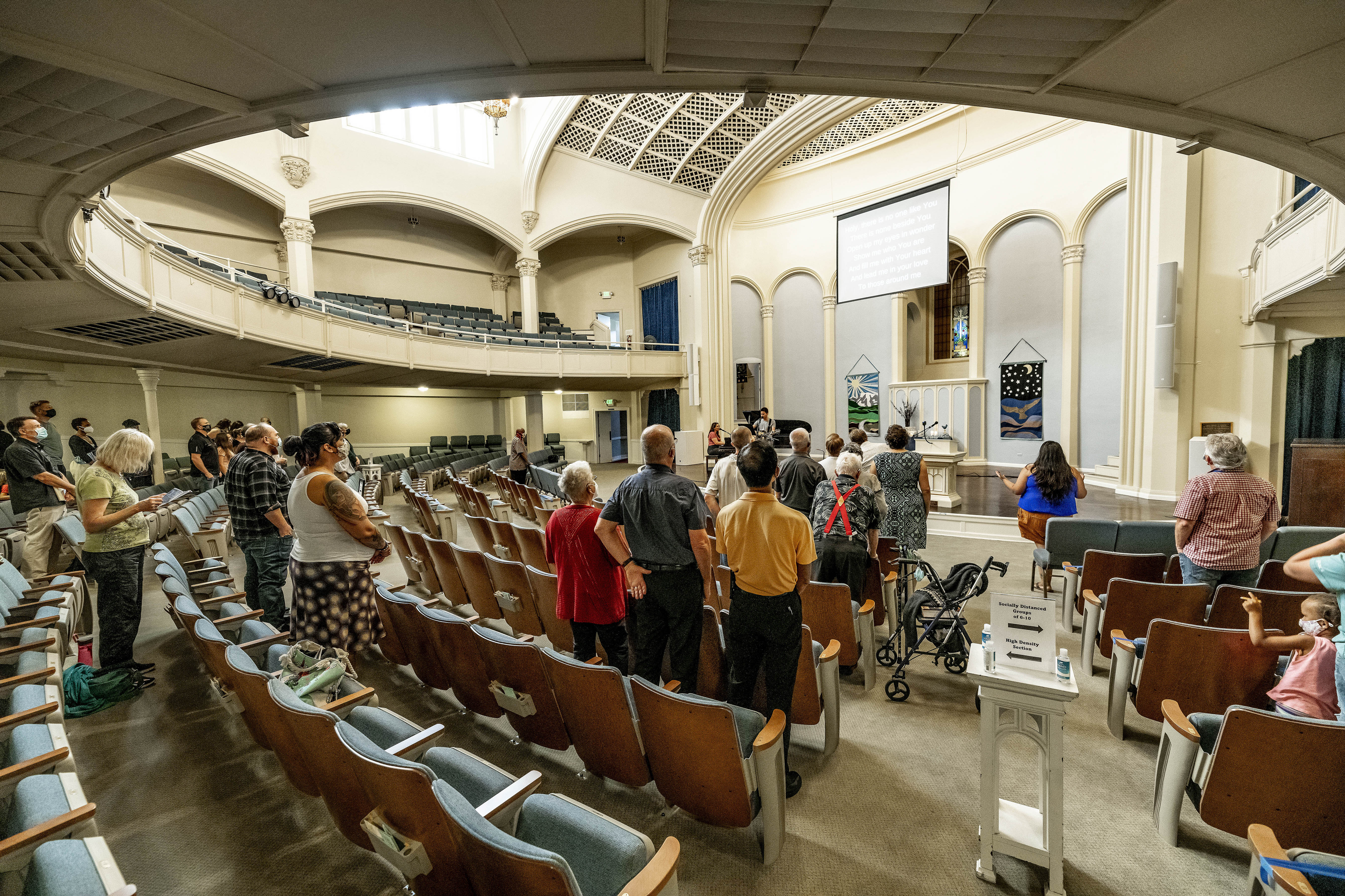 August 15th, 2021 - Tacoma, Washington — Urban Grace Church in downtown Tacoma, Washington, was formerly the First Baptist Church, and was built in a Gothic Revival style in 1924 by Heath, Gove and Bell. The building’s 53 rooms include an auditorium with 1,250 seats, a 500-seat banquet hall with stage, a kitchen, nursery room, small chapel, choir rooms, and the pastor’s study. It is believed to be the oldest continuously used location for Christian religious services in the city.