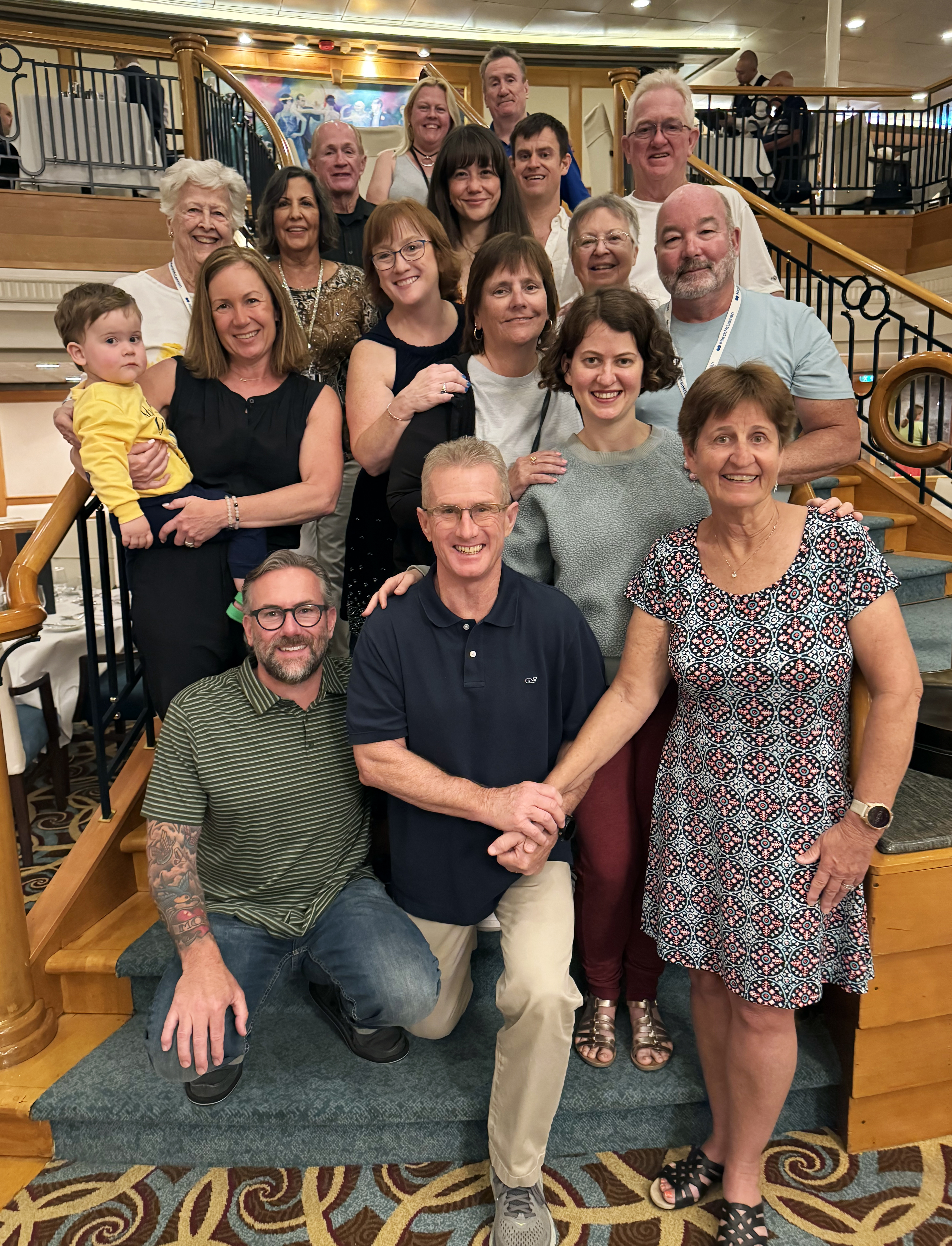 Dan Morrissey, front row at center, with his wife, children, and extended family