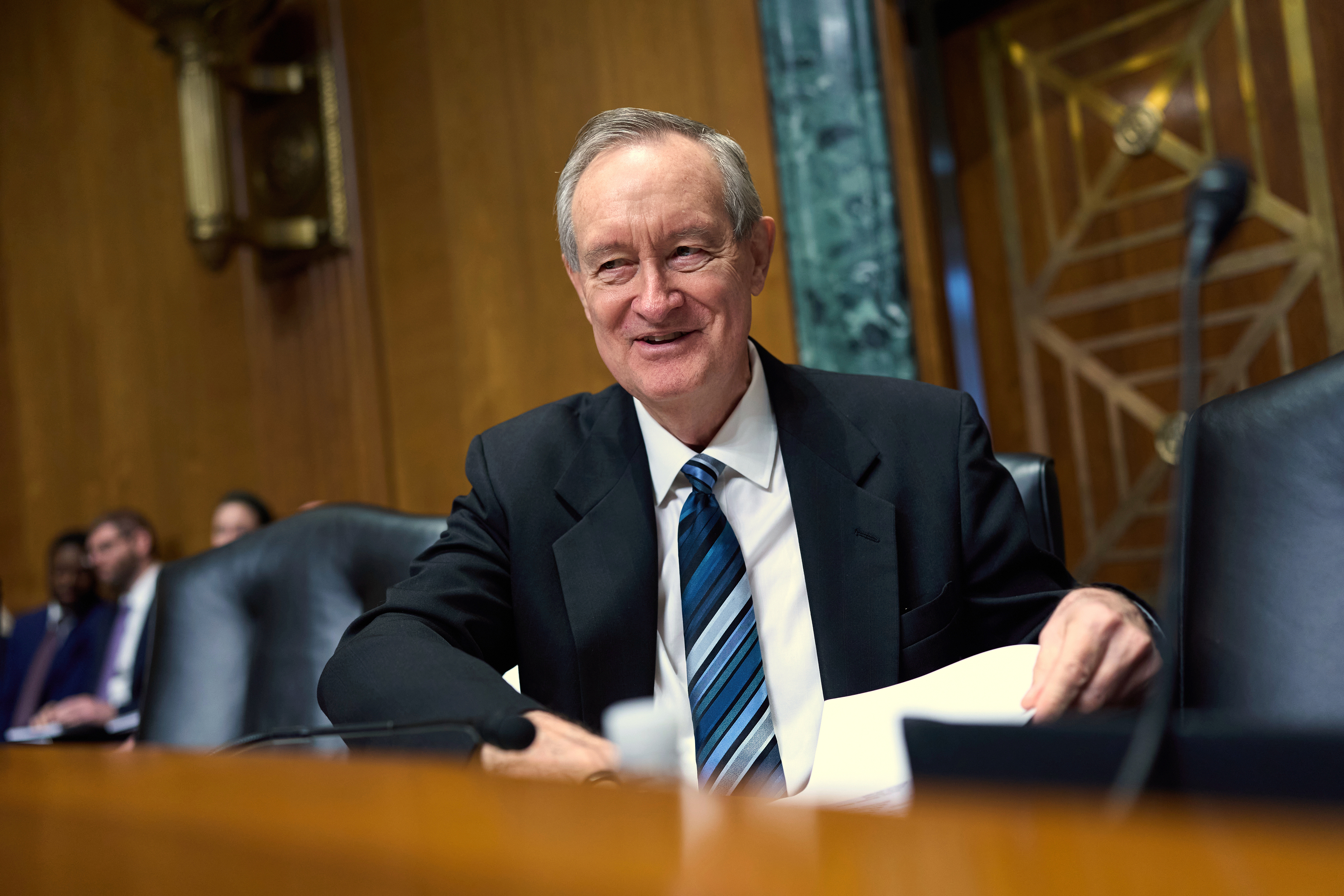 Senate Finance Committee Chairman Mike Crapo, R-Idaho, arrives for a hearing at the Capitol in Washington, D.C. on June 12, 2025.