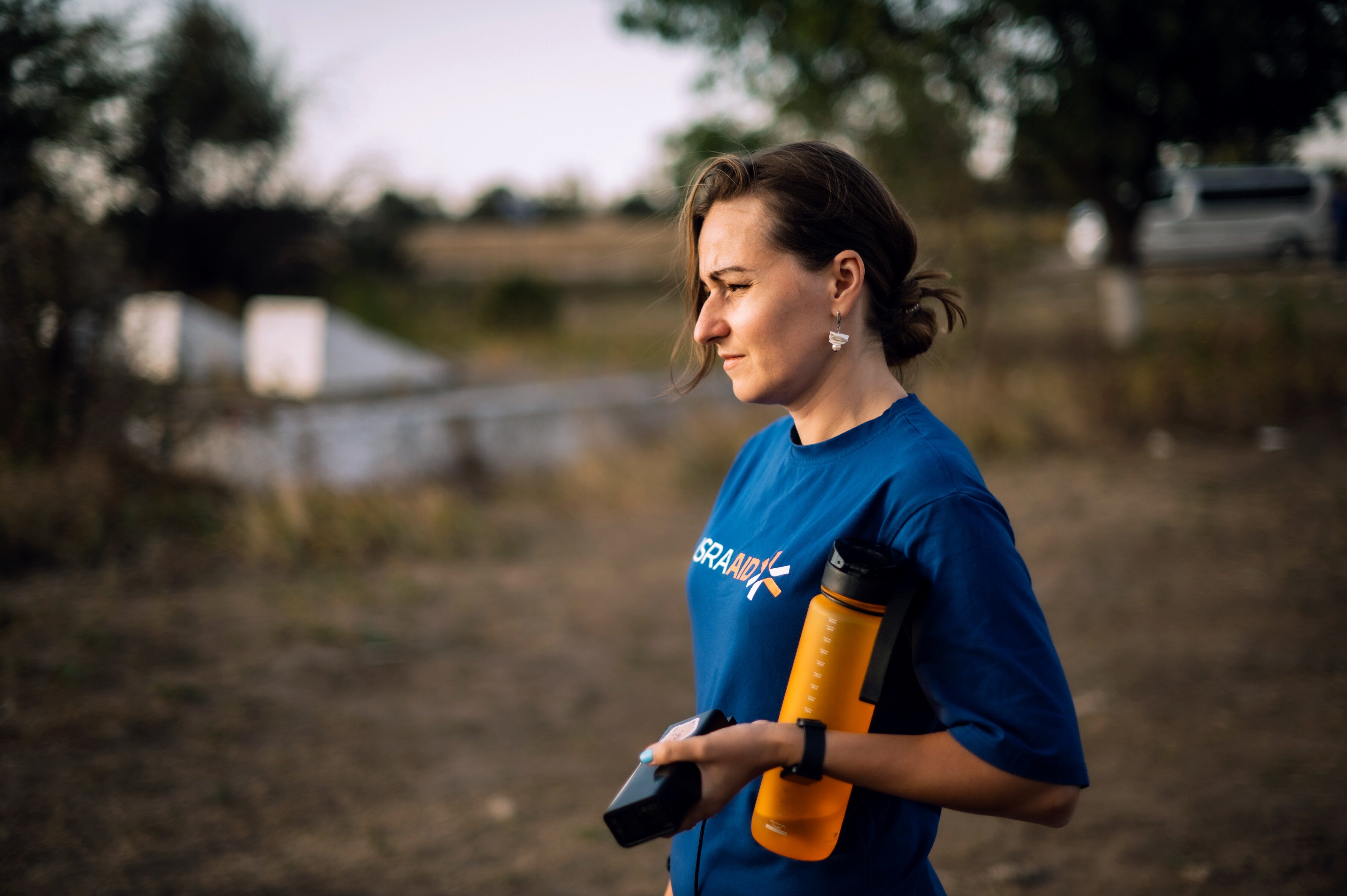 The author, Anna Pantiukhova, near the village of Tsentralne, Mykolaivska Oblast, September 2024.