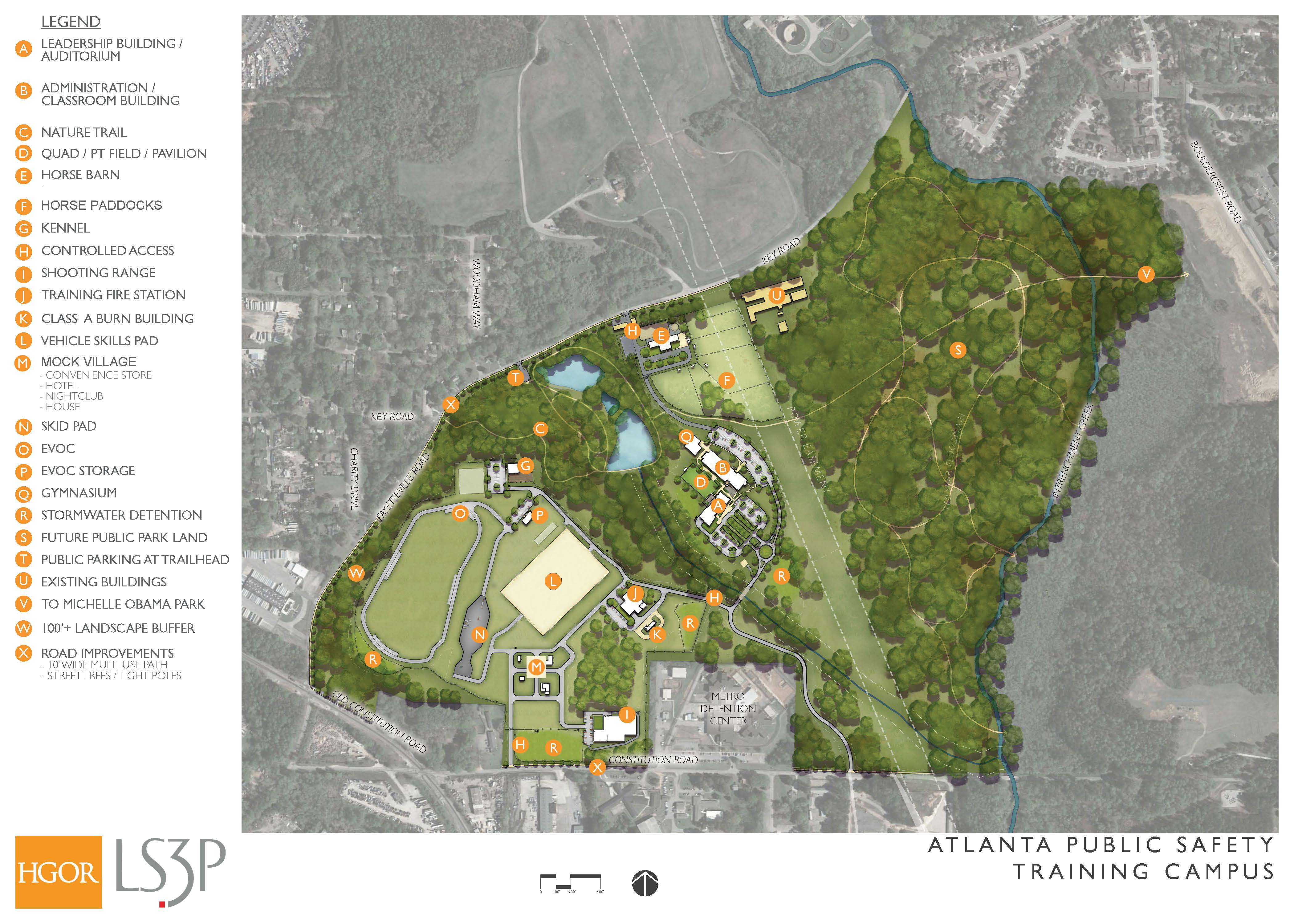 Map of the Atlanta Public Safety Training Campus.