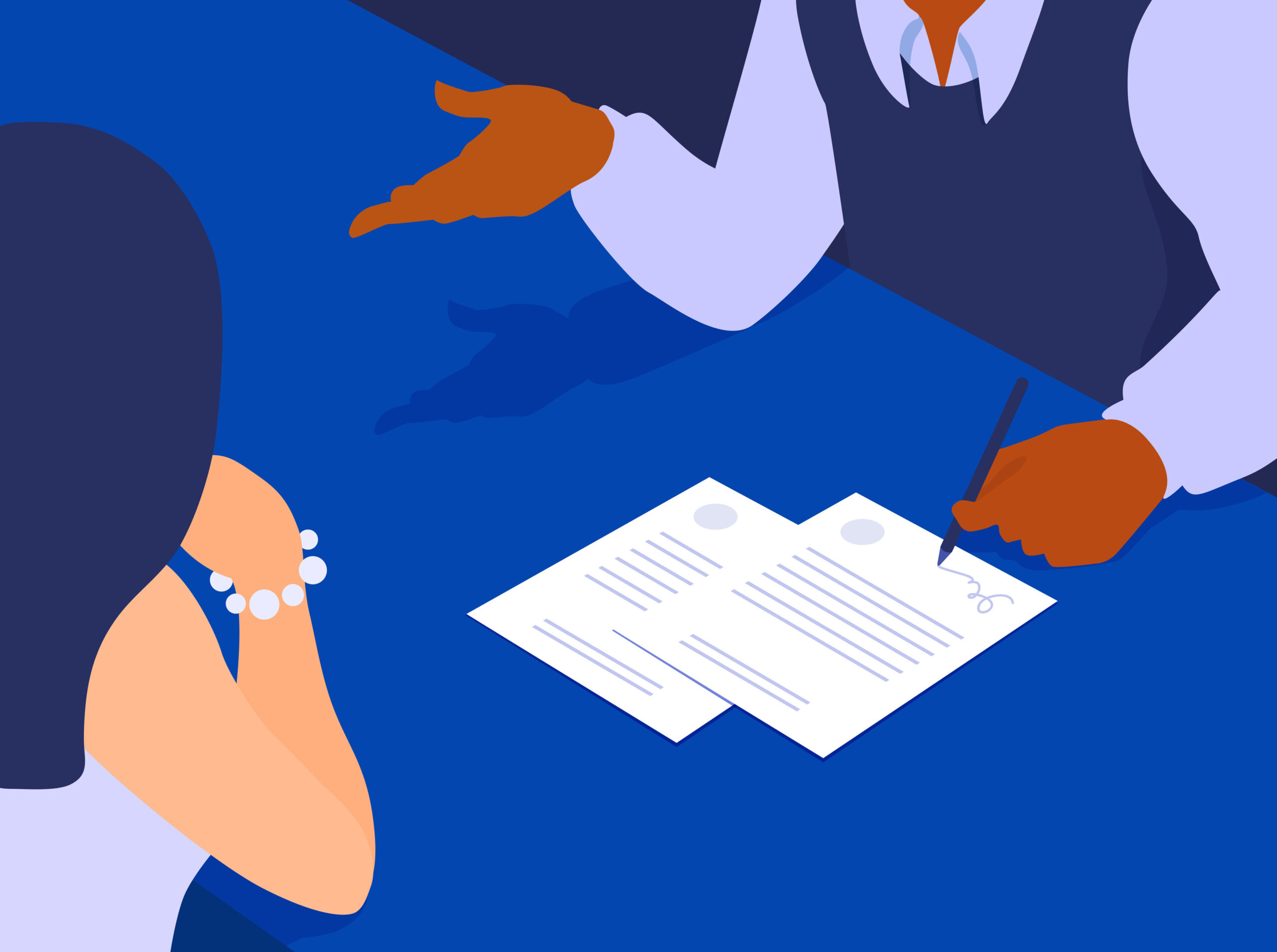 A vector illustration people discuss business. (iStock)