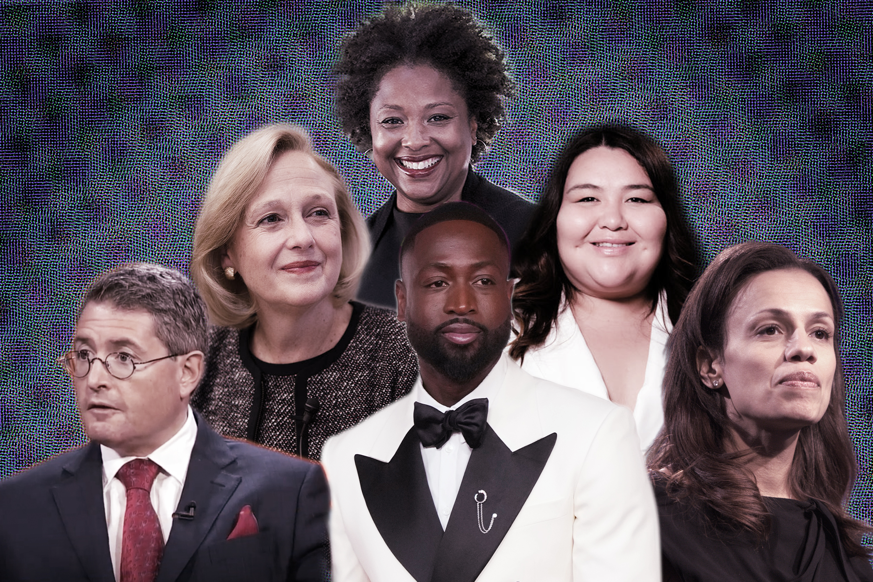 From left: Leonard Leo, Paula Kerger, Deborah Archer, Dwayne Wade, Greisa Martinez Ramirez, and Alexis McGill Johnson