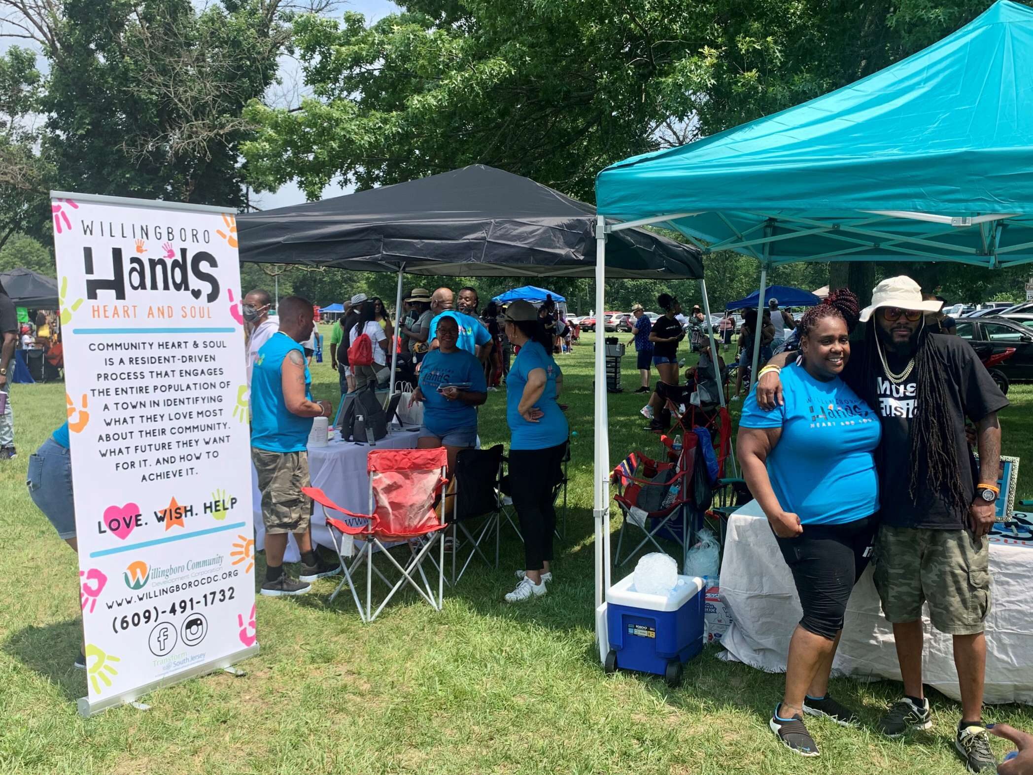 In Willingboro, New Jersey, where the Community Foundation of South Jersey is a partner with Community Heart & Soul, residents organized outreach events, like this Juneteenth one. Rather than convening just one gathering and hoping residents might show up, actively meeting the people where they are is at the core of the Heart & Soul model.<br/>