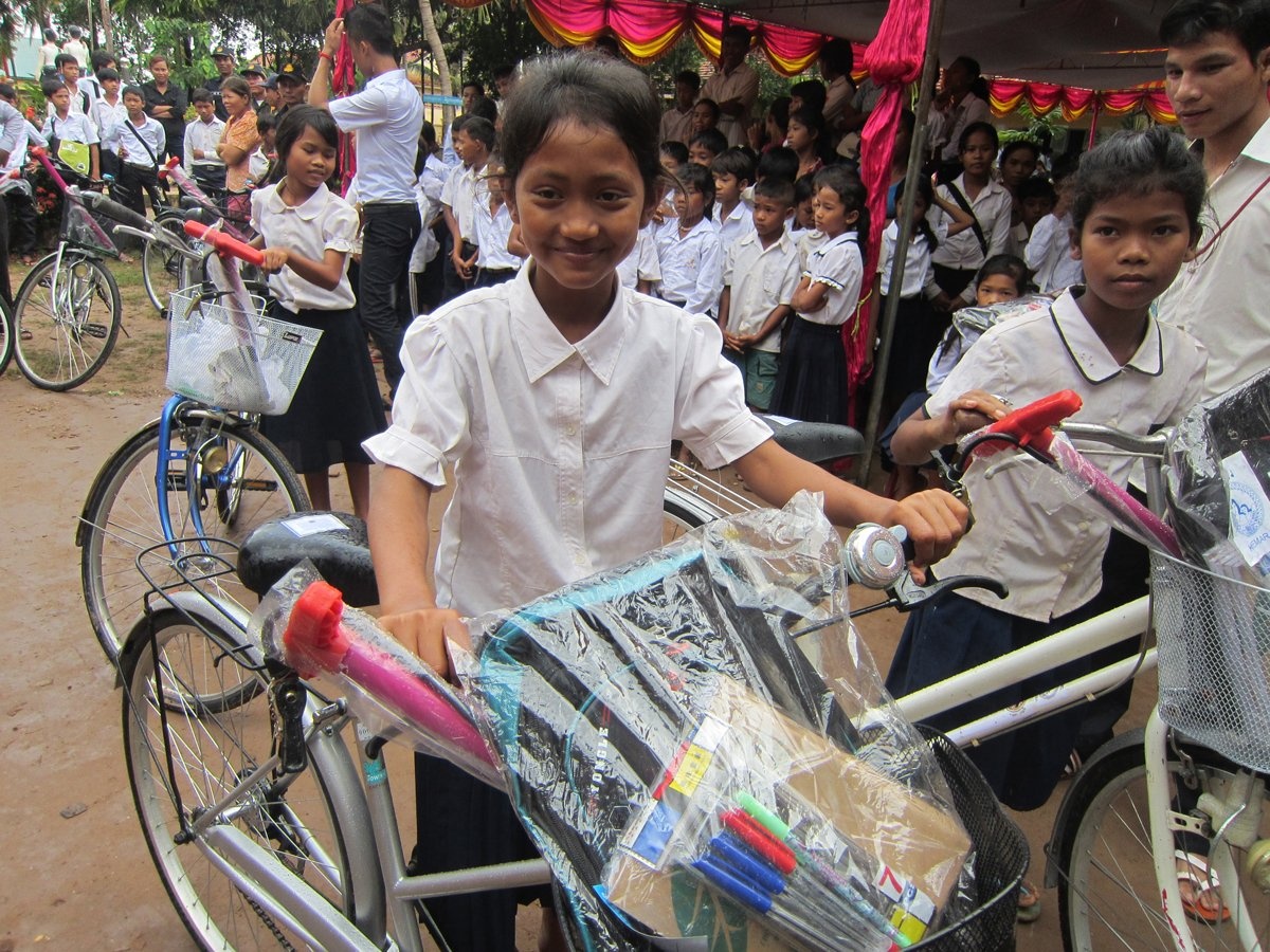 Nonprofit’s Gift of Bikes Helps Cambodian Girls Get to School Safely